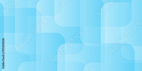 Abstract light blue background with transparent overlapping rounded squares and copy space