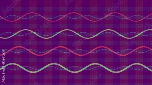 Purple Background with Wavy Lines Animation.