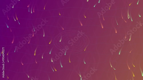 Rainfall on Purple and Pink Gradient Background.