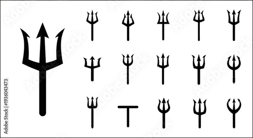 Collection of Trident Symbols and Icons