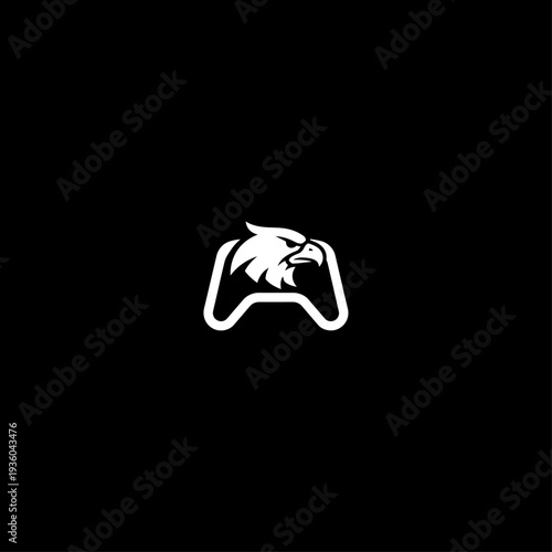 Eagle Head Gaming Controller Logo Vector