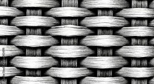 Abstract Black and White Woven Texture Background