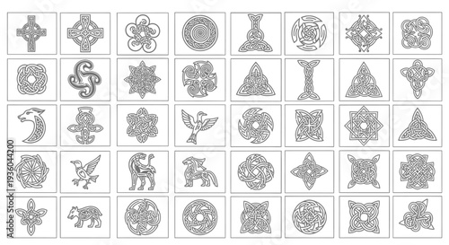Celtic Knot Designs and Symbols Collection: Animals, Crosses, Patterns