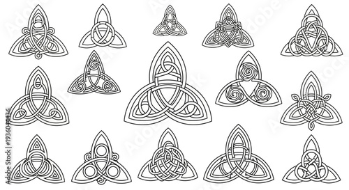 Collection of Celtic Knot Designs and Triquetra Symbols