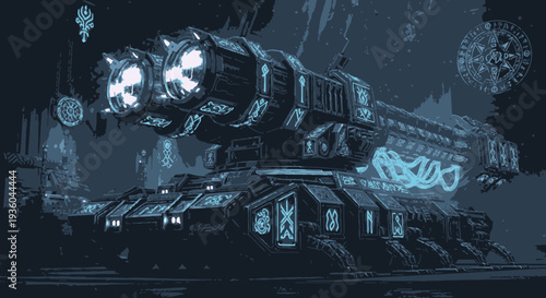 Futuristic Armored Vehicle Concept Art - Sci-Fi Military Transport