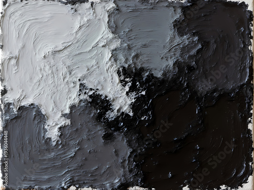 Layers of Grey and Black Dance Together in a Harmonious Blend, Creating an Abstract Expression of Artistic Emotion and Texture Generative AI