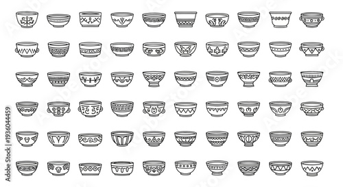 Collection of Ceramic Bowls with Unique Patterns