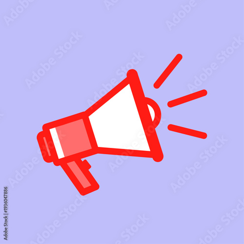 Red Megaphone Illustration Loudspeaker Announcement.