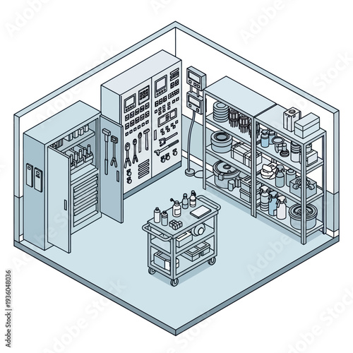 Laboratory Equipment and Storage in Cleanroom.