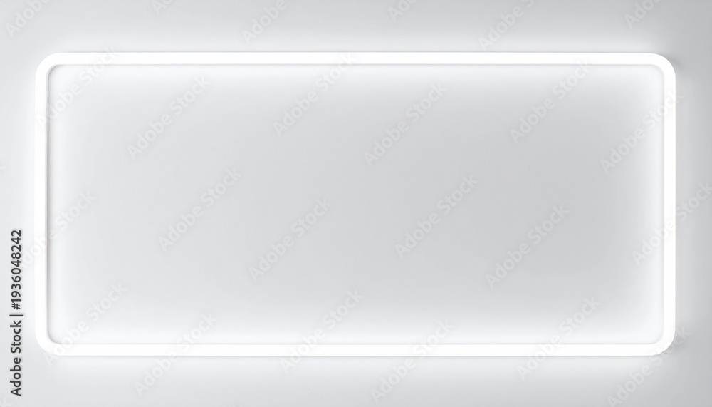 Fototapeta premium Minimalist white rectangular frame on wall