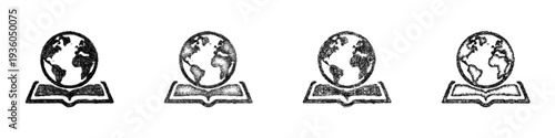 Sketch earth science icon design set