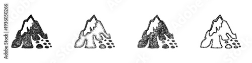 Sketch erosion icon design set