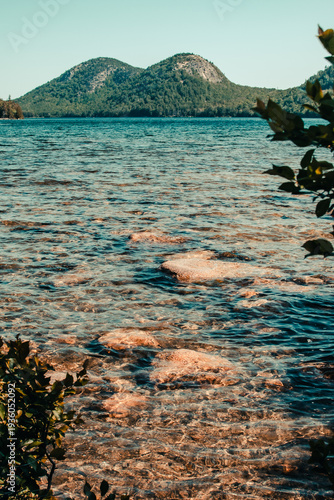 Clear waters of Jordan Pond in Acadia National Park, Maine