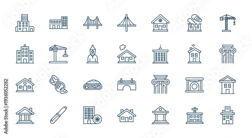 Architectural icons buildings and structures