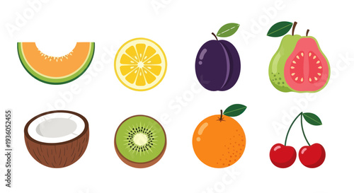 Assorted colorful fruits illustration