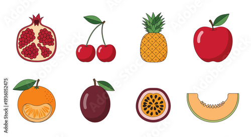 Assorted colorful fruits illustration