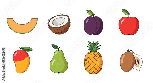 Assorted colorful fruits illustration
