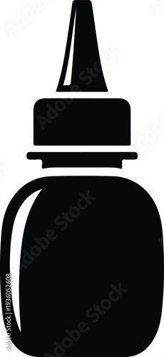 Silhouette glue bottle with precision applicator vector illustration