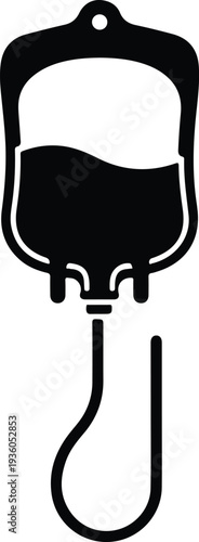 Silhouette IV infusion drip bag for medical healthcare vector illustration