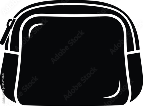 Silhouette stylish cosmetic bag travel accessory essentials pouch vector illustration