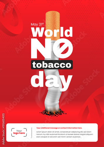 World No Tobacco Day Vector Poster – Anti Smoking Campaign Design
