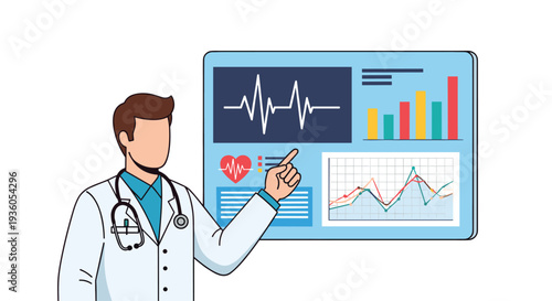 doctor with stethoscope and graph