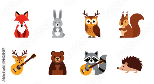 Cartoon forest animals illustration