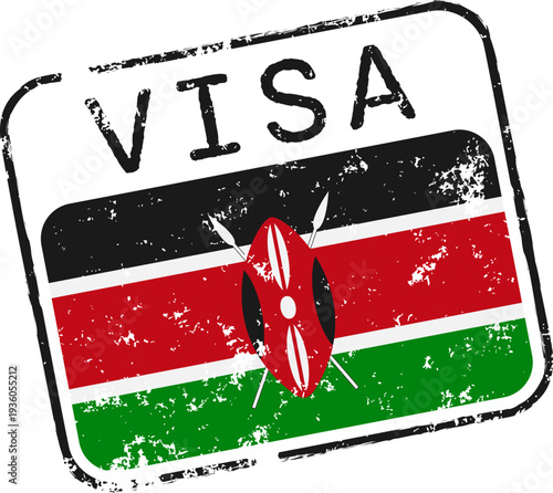 Kenya Visa Grunge Passport Stamp