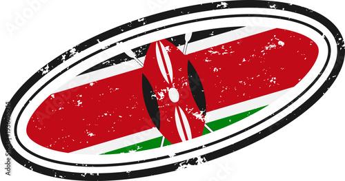 Kenya Flag Distressed Badge