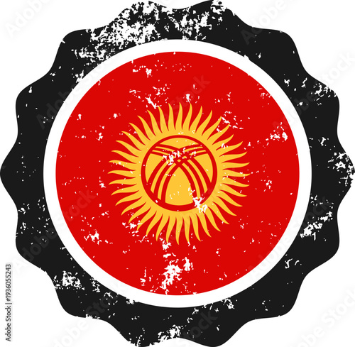 Kyrgyzstan Flag Grunge Stamp