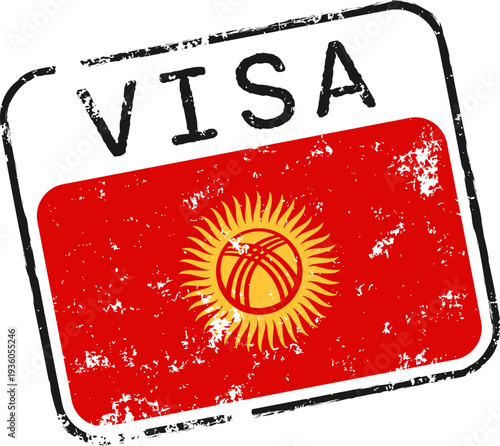 Kyrgyzstan Visa Grunge Stamp