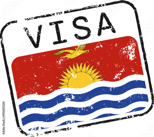 Kiribati Grunge Visa Stamp