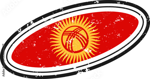 Kyrgyzstan Grunge Flag Sticker