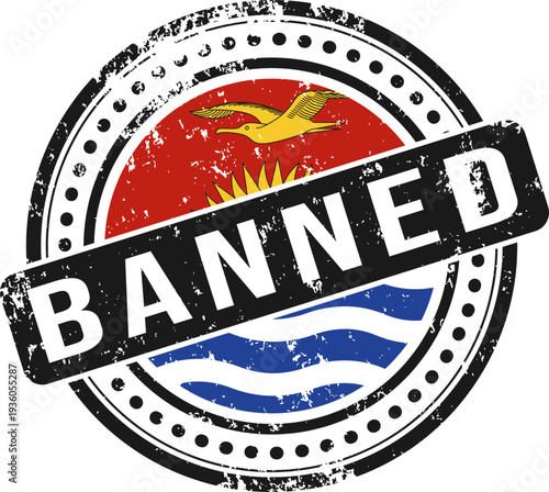 Kiribati Banned Grunge Stamp