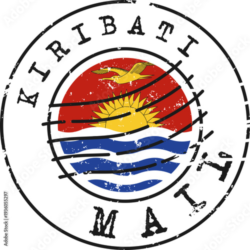Kiribati Flag Grunge Postmark