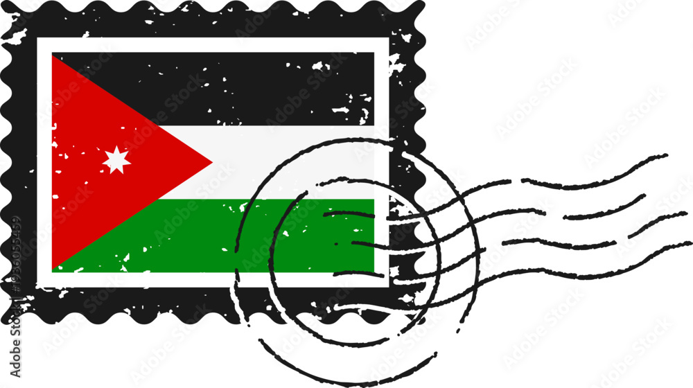 Obraz premium Jordan Flag Grunge Stamp