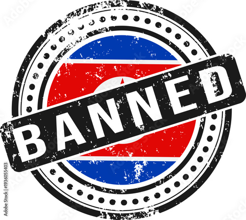 North Korea Banned Grunge Stamp