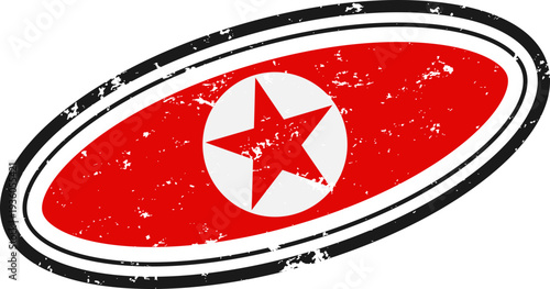 North Korea Flag Grunge Sticker