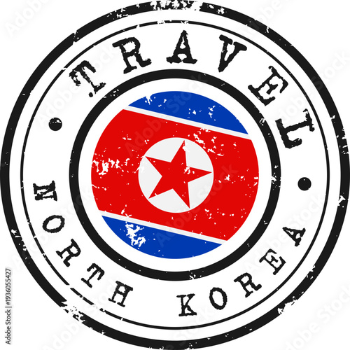 North Korea Travel Grunge Stamp