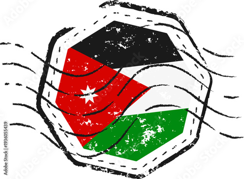 Jordan Flag Grunge Post Stamp