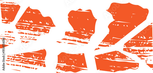 Orange and white abstract fragmented shapes background