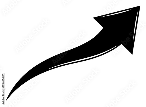 Bold upward arrow representing growth success and positive progress in business or sports