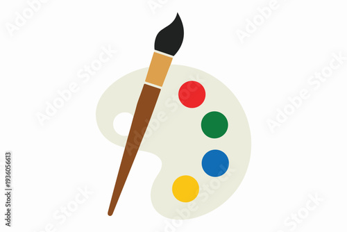 Illustration of paintbrush with color palette design