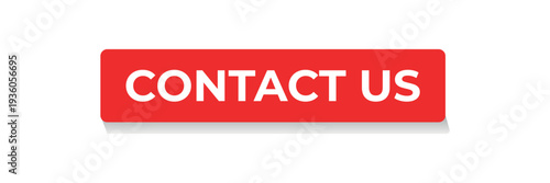 Slika na platnu contact us button. Contact Red Button Isolated on White.