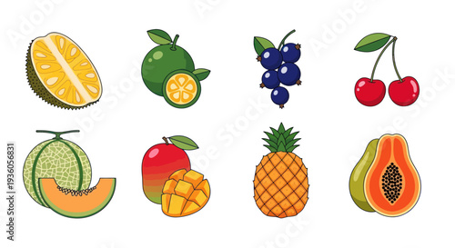 Colorful assortment of fresh fruits