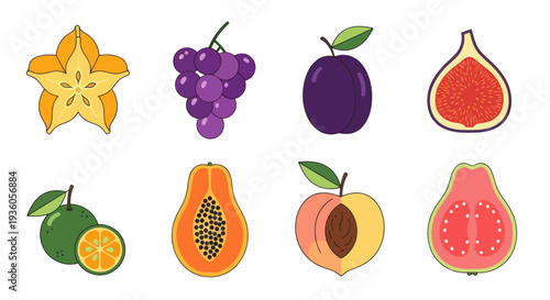 Colorful assortment of fresh fruits