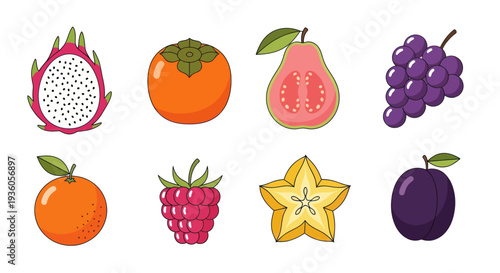 Colorful assortment of fresh tropical fruits