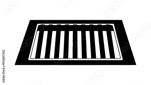 Vector illustration of black and white air vent cover on on a transparent background