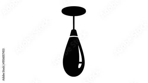 Vector illustration of black pendant light fixture on on a transparent background