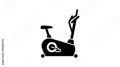 Vector illustration of black exercise bike on a on a transparent background